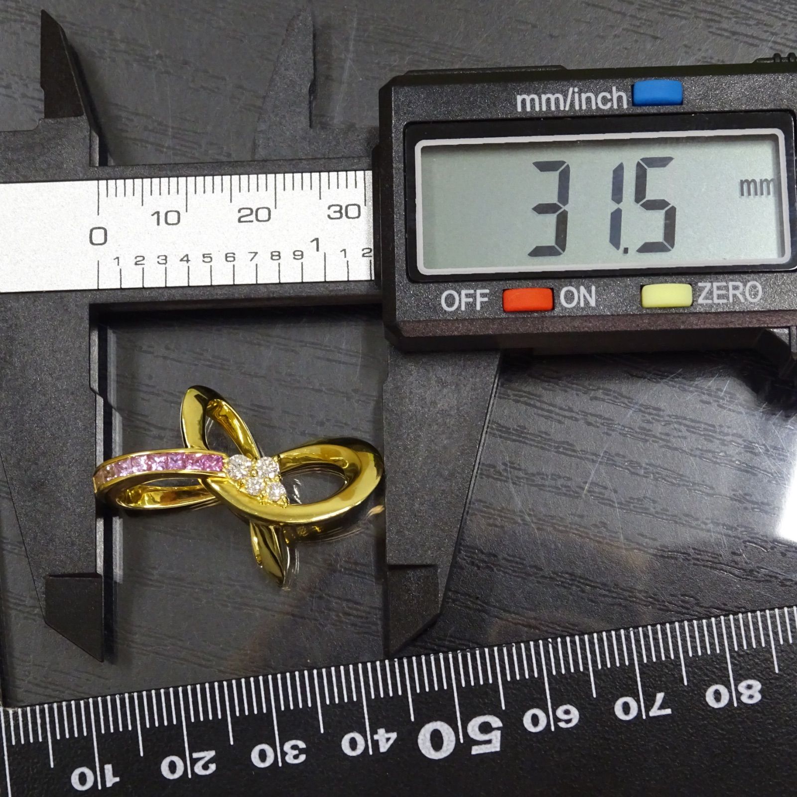 18金 ゴールド GOLD 750 K18 天然ピンクサファイア0.44ct 天然