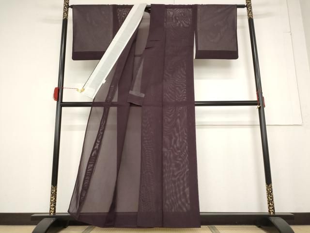 平和屋着物 夏物 色無地 絽 似せ紫色 洗える着物 AABB0611st