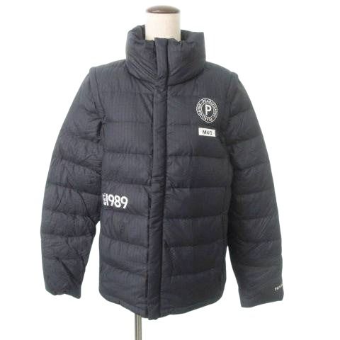 パーリーゲイツ PEARLY GATES 23AW 2WAY ダウンジャケット ナイロン ロゴ 厚手 4 約Mサイズ 紺 ネイビー