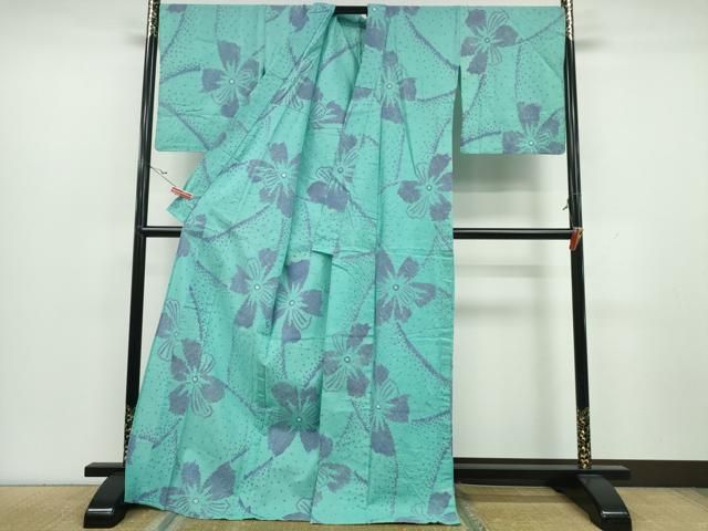 平和屋着物∴夏物 浴衣 有松鳴海絞り 舞花文 綿 CAAY4656ng