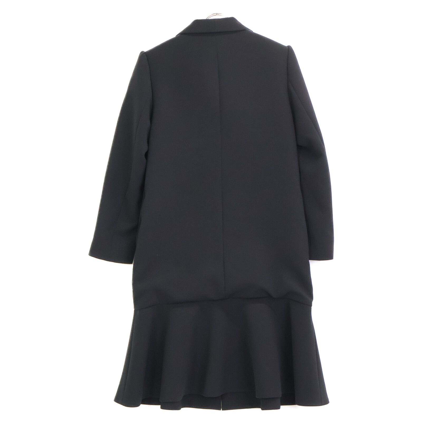 BORDERS at BALCONY ボーダーズアットバルコニー BD2111-3A-09 21SS ﾌﾞﾗｯｸ ﾁｪｽﾀｰﾌﾘﾙｺｰﾄ 36