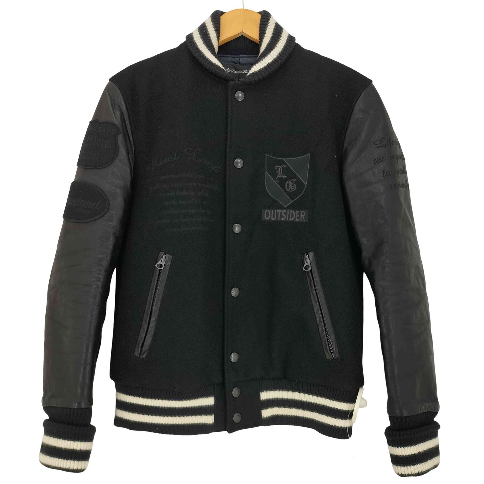 BASIE BROTHERS 90's ビンテージ 3本ライン スタジャン黒 M 古喜利” 80