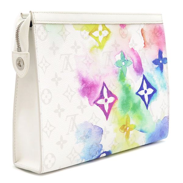 ルイヴィトン LOUIS VUITTON セカンドバッグ ポシェット ヴォワヤージュ MM モノグラムキャンバス ウォーターカラー シルバー金具 白 クラッチバッグ   M30395 TA0241【中古】