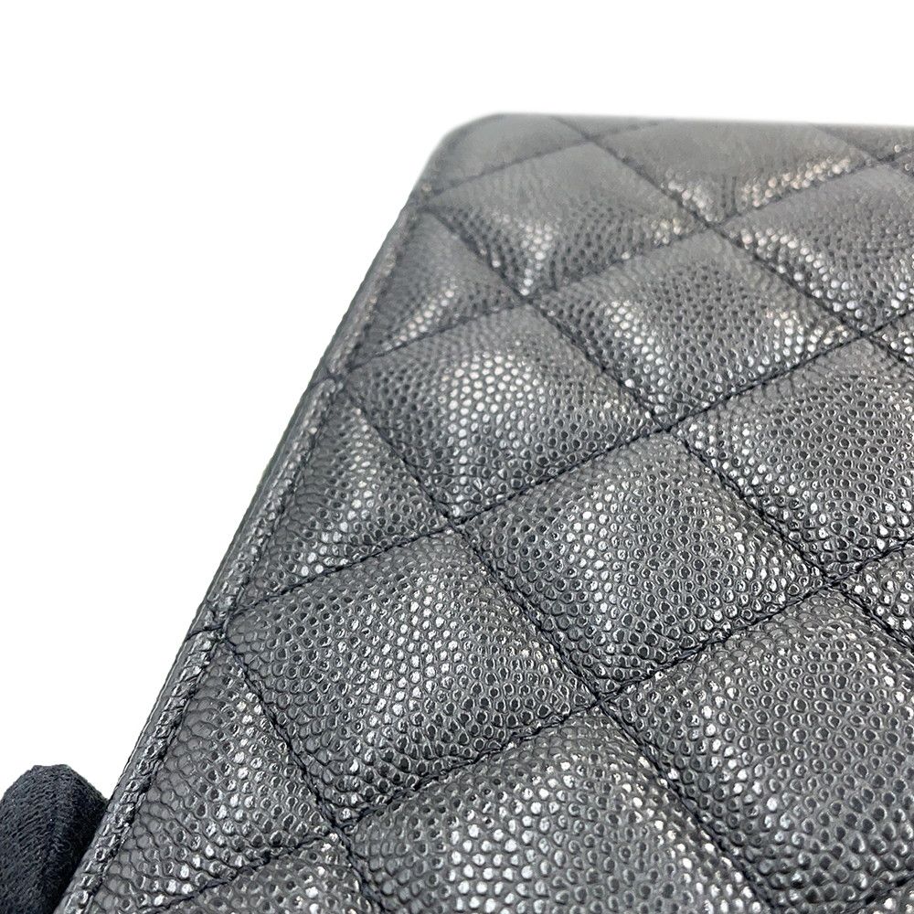 シャネル チェーンウォレット ココマーク マトラッセ キャビアスキン  