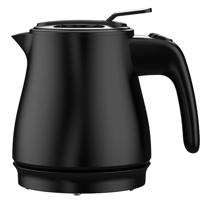 東京Deco 電気ケトル 転倒湯漏れ防止設計 1000ml 給湯ロック解除ボタン ブラック [飲む時だけ必要な時だけ沸かす] コンパクトケトル ...
