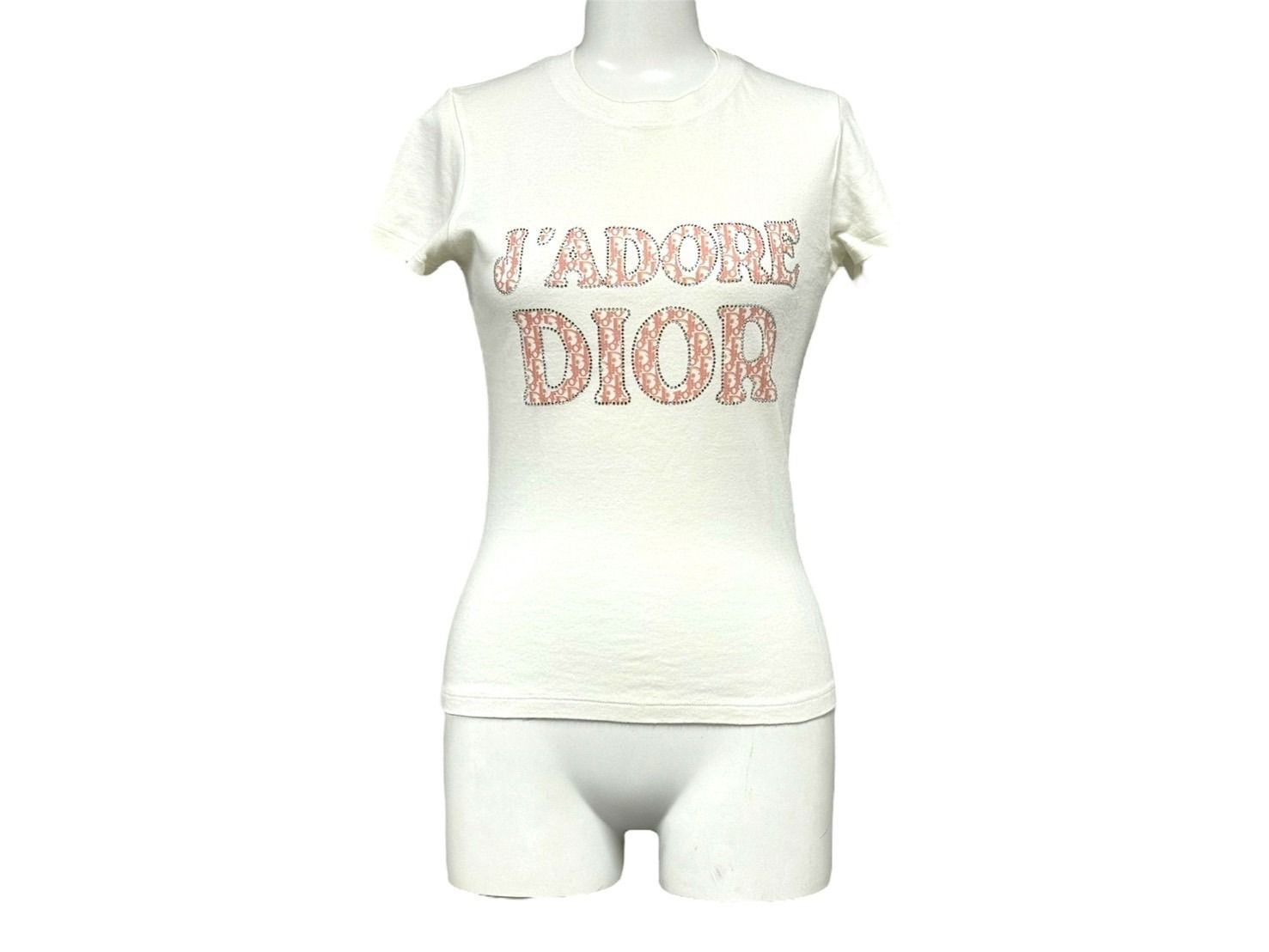 正規品　J'ADORE DIOR ロゴ トロッター柄 ストーン　半袖 Tシャツ 正規品 J'ADORE DIOR ロゴ トロッター柄 ストーン 半袖 Tシャツ