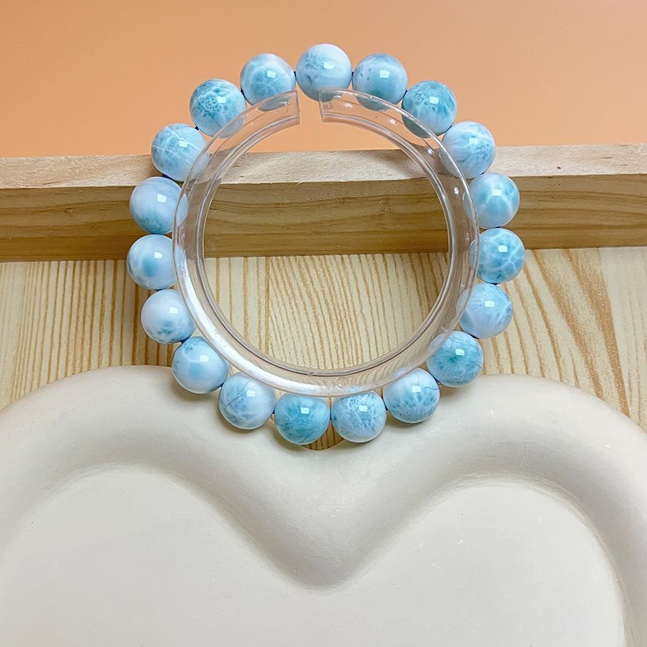 EU製 ドミニカ共和国産のラリマー ペクトライト パワーストーン ブレスレット 天然石 開運 金運 プレゼント 約10.3-10.7mm ZB9465 WWW_NOITHATQUANGTHANH_NET