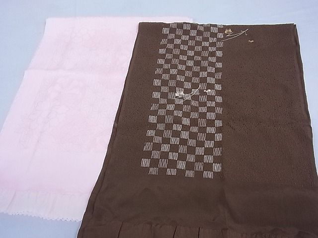 平和屋1□和装小物 上質な帯揚げ１０枚セット 草木染め 刺繍 市松松葉