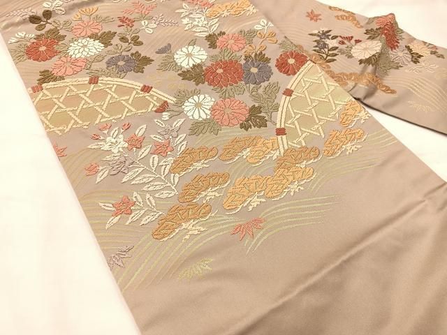 182 名古屋帯 帯 和紙 鳥 紬 おしゃれ きなり ベージュ 正絹 可愛い 182 名古屋帯 帯 和紙 鳥 紬 おしゃれ きなり ベージュ 正絹 可愛い