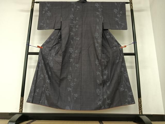 平和屋着物○結城紬 100亀甲 飛び亀甲柄 破れ色紙吉祥文 正絹 逸品