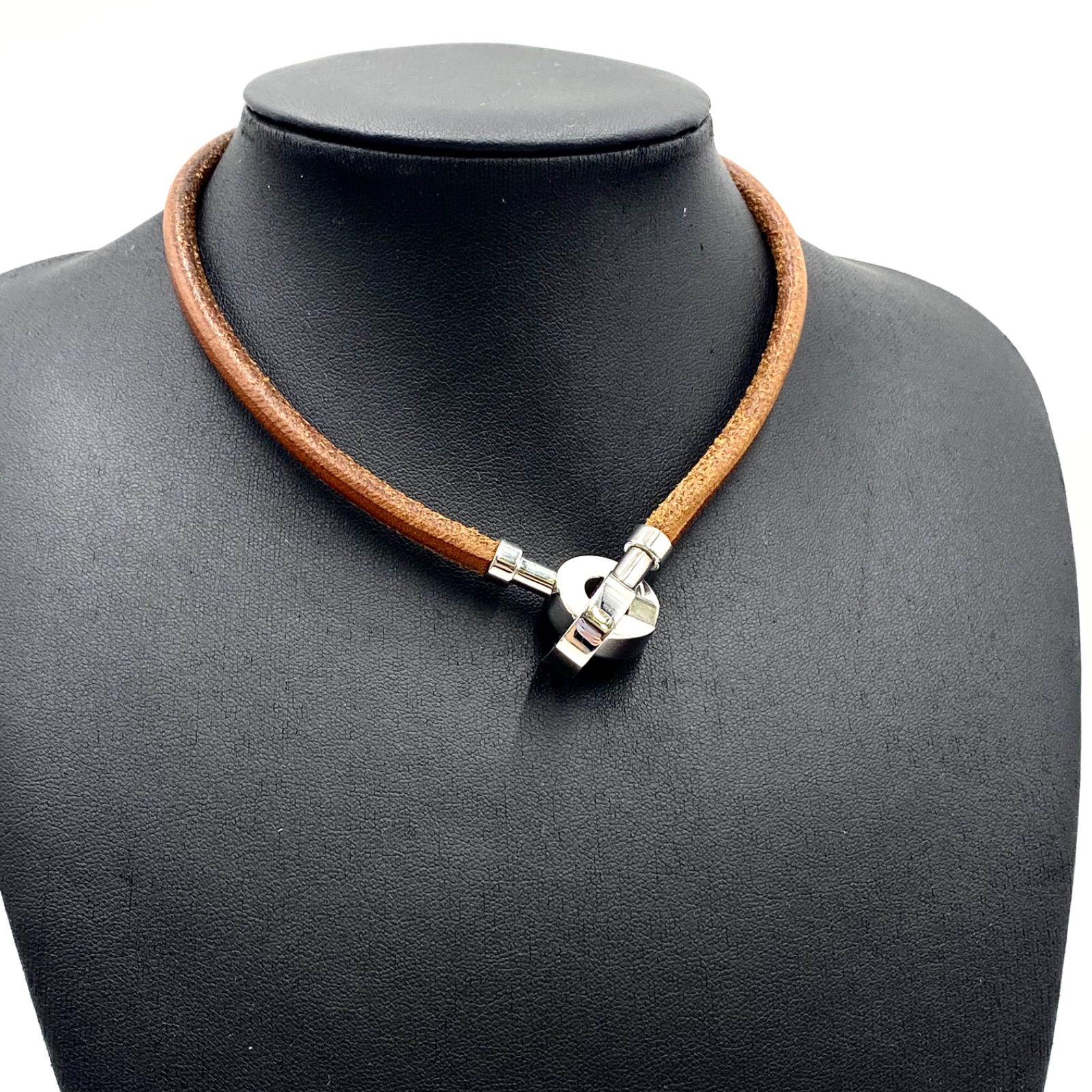HERMES エルメス ランスロット チョーカー ネックレス レザー