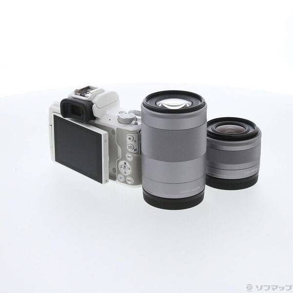 中古品〕 EOS Kiss M2 ダブルズームキット ホワイト【262