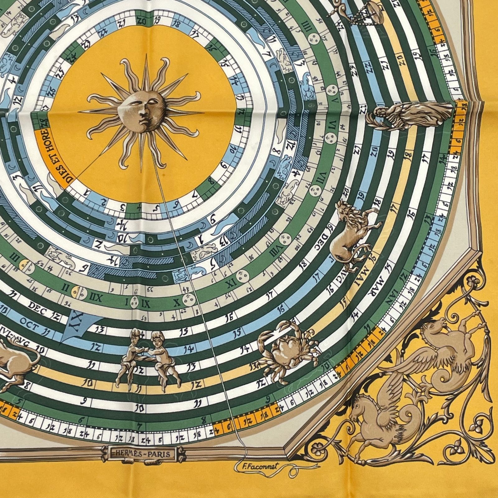 美品 HERMES エルメス スカーフ シルク 占星術 DIES ET HORE