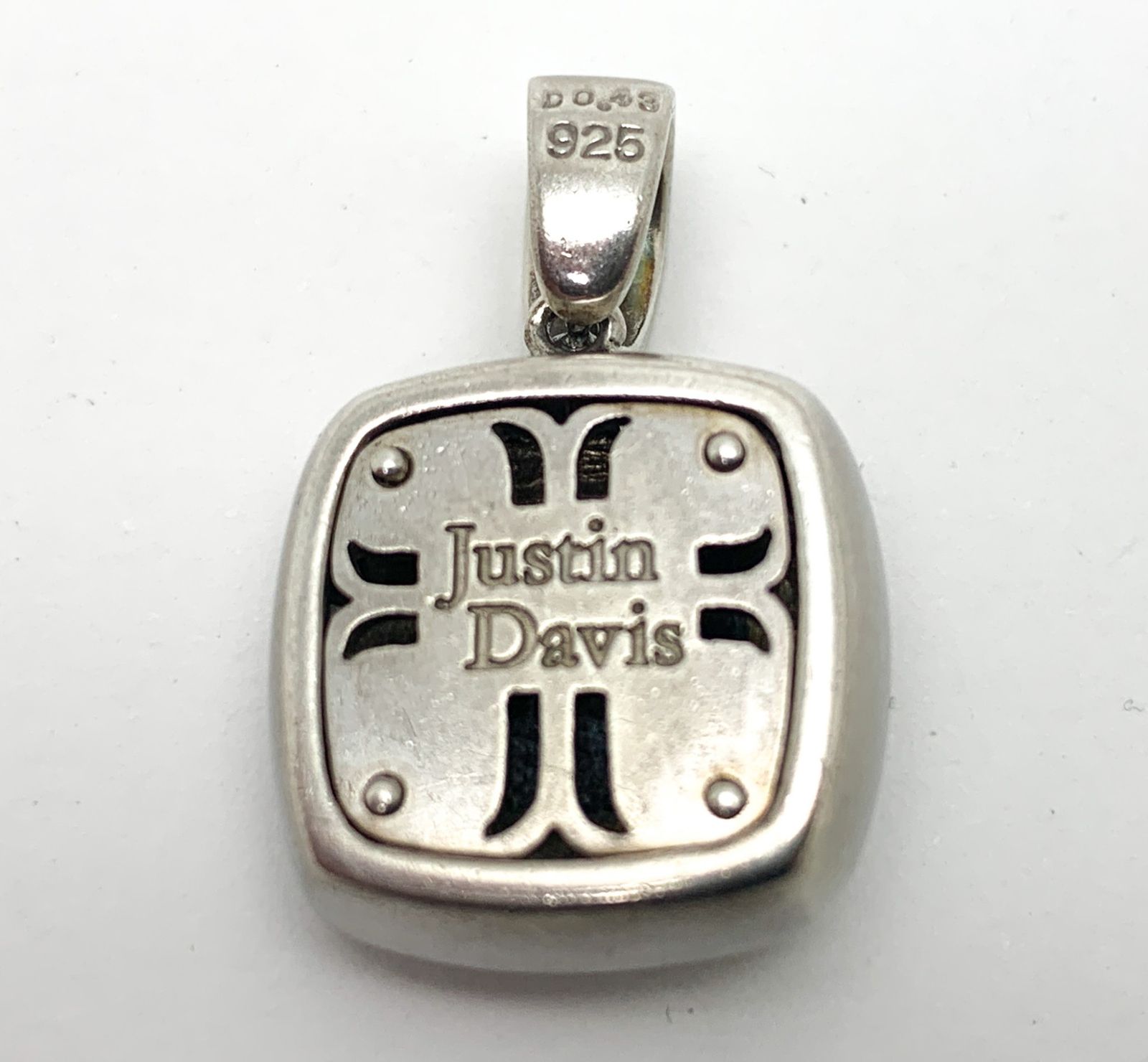 【 予約受付開始】 JUSTIN DAVIS ジャスティンデイビス 925 SILVER シルバー オニキス ダイヤ0.43ct M.TS ペンダントトップ チャーム ジュエリー アクセサリー ブランド ハイエンド