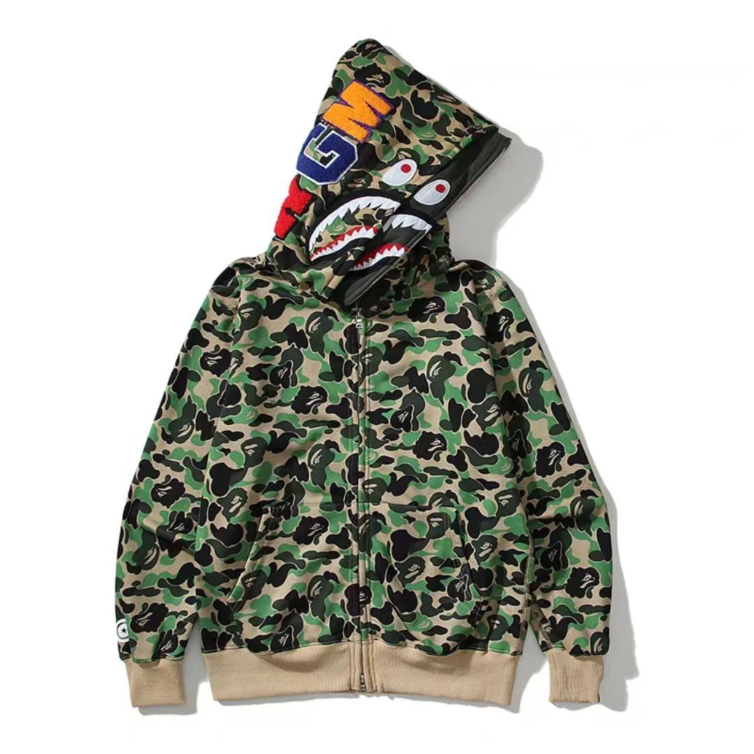 送料込み！BAPE CAMO シャーク フーディ パーカー - メルカリ