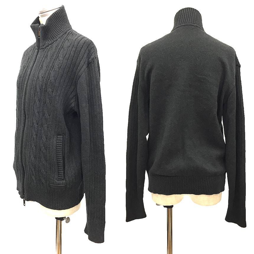 【美品】バーバリー　ノバチェック ウールジップアップニットジャケット 38 BURBERRY LONDONニット ジップアップ ノバチェックsize M 100