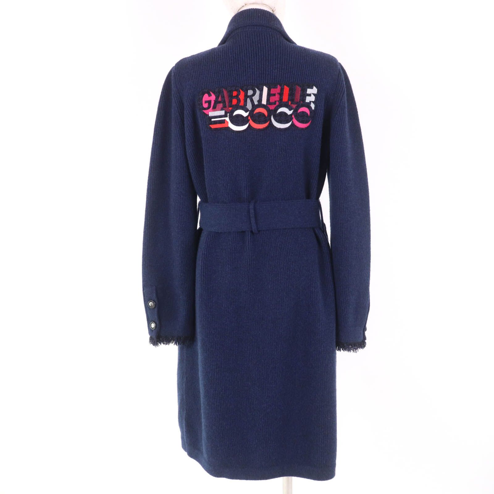 カシミア100%CHANELシャネルネイビーココマークコート