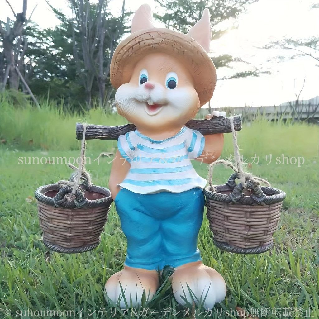 ラビット うさぎ ラビット ガーデン雑貨 庭の装飾 樹脂 アニマル 雑貨 庭 おしゃれ ガーデン ガーデンインテリア ウサギ 4-7 置物 お洒落 ガーデンオブジェ インテリア ガーデニング