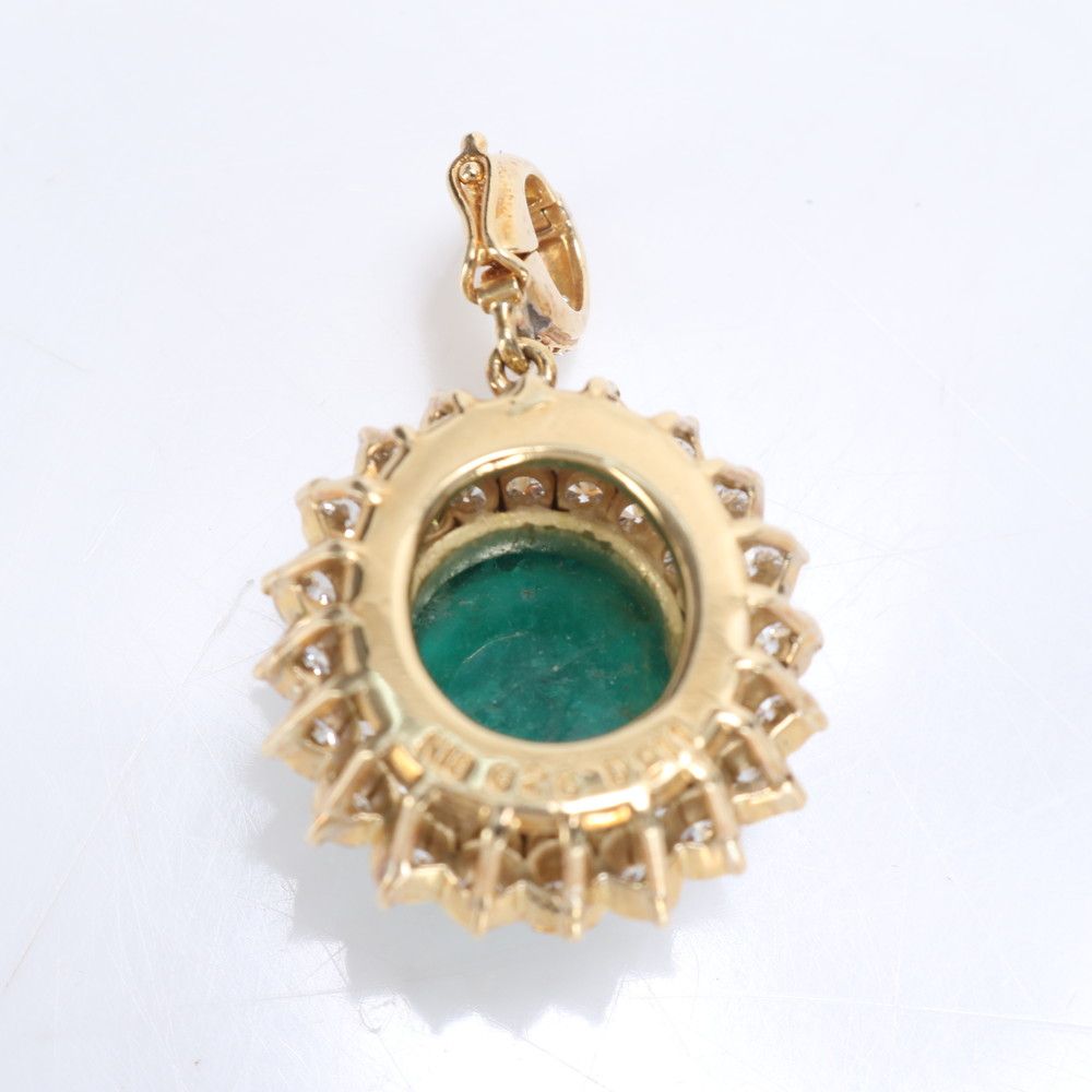 美品 エメラルド ダイヤモンド K18 ゴールド チャーム アクセサリー  