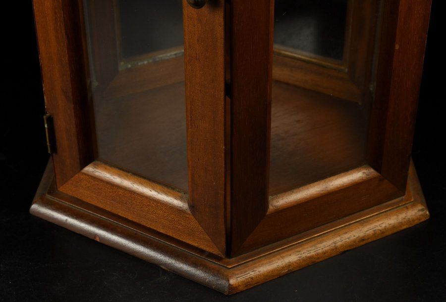 蔵A2645 木製枠 六角 卓上ガラスケース ディスプレイ棚 店舗什器 WWW_IMPECCABLEHEALTHCARESERVICES_COM