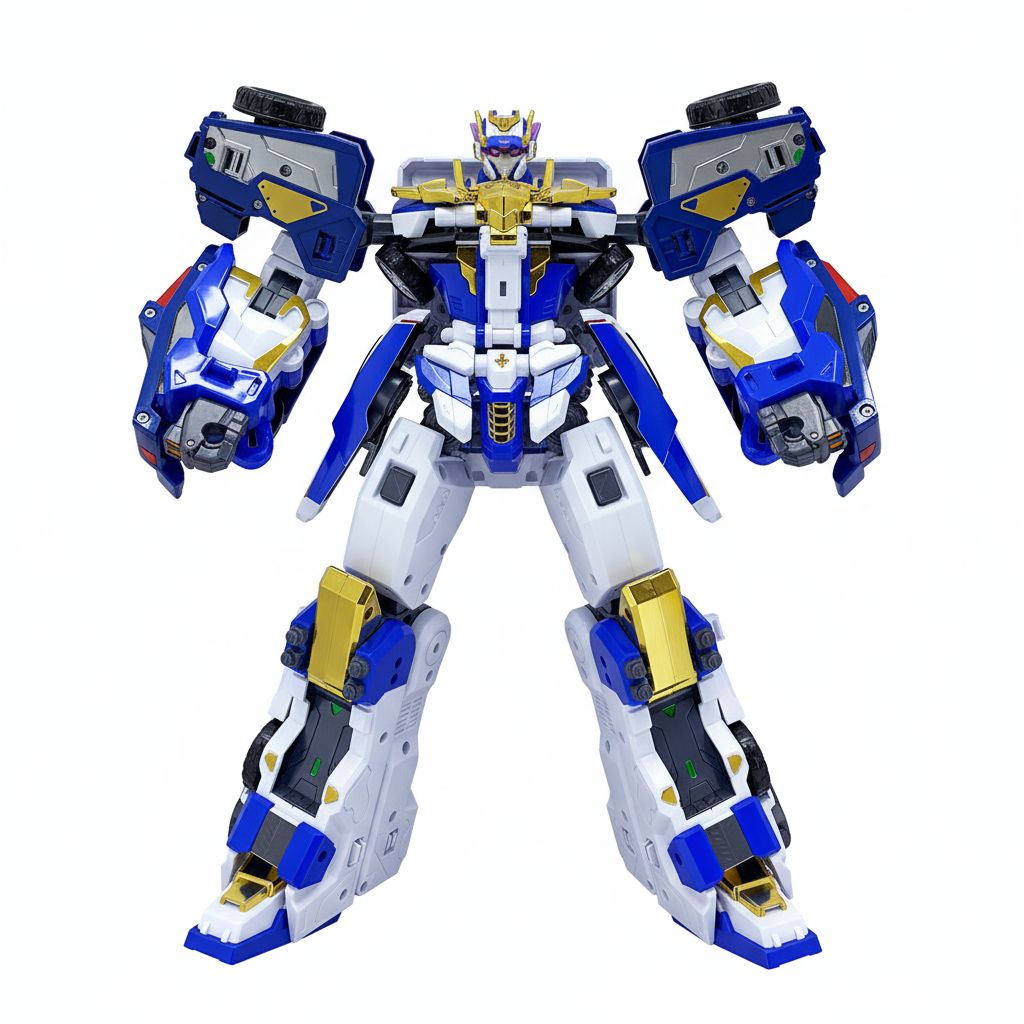 【超美品 早い者勝ち！】メタルカードボット 3機合体ブルーコップトリニティ メタルカードッボS ブルーコップトリニティ 3体合体 ロボット トイ