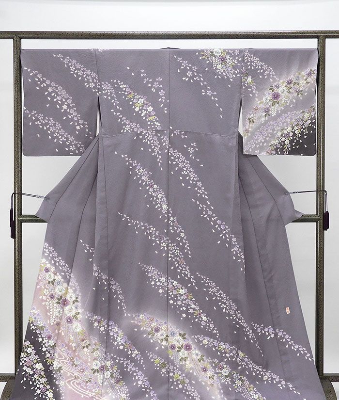 単衣 訪問着 新品 仕立上がり 正絹 絞り 桜 辻が花 身丈165cm 裄丈68.5