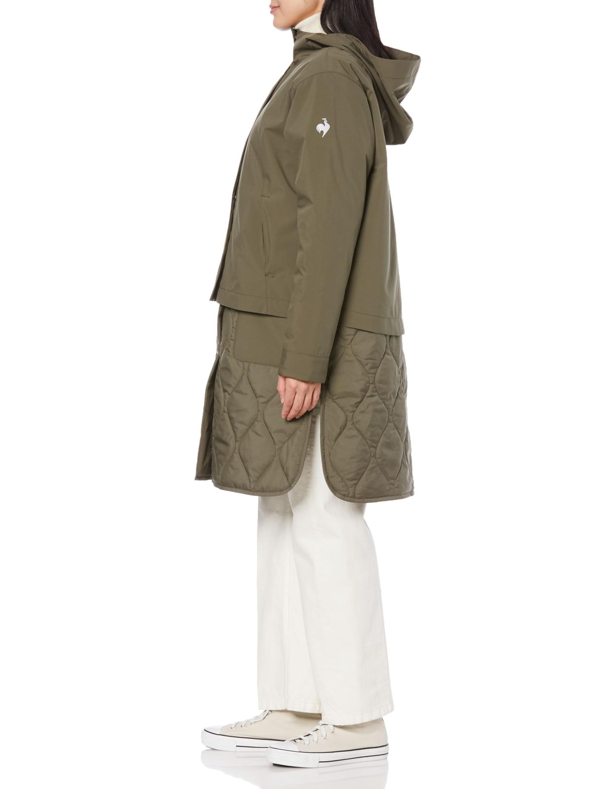 ルコックスポルティフ 3 WAYコート シェルジャケット はっ水 防風 シームテープ ひょうたんステッチ ロングコート ショートコート レディース KH