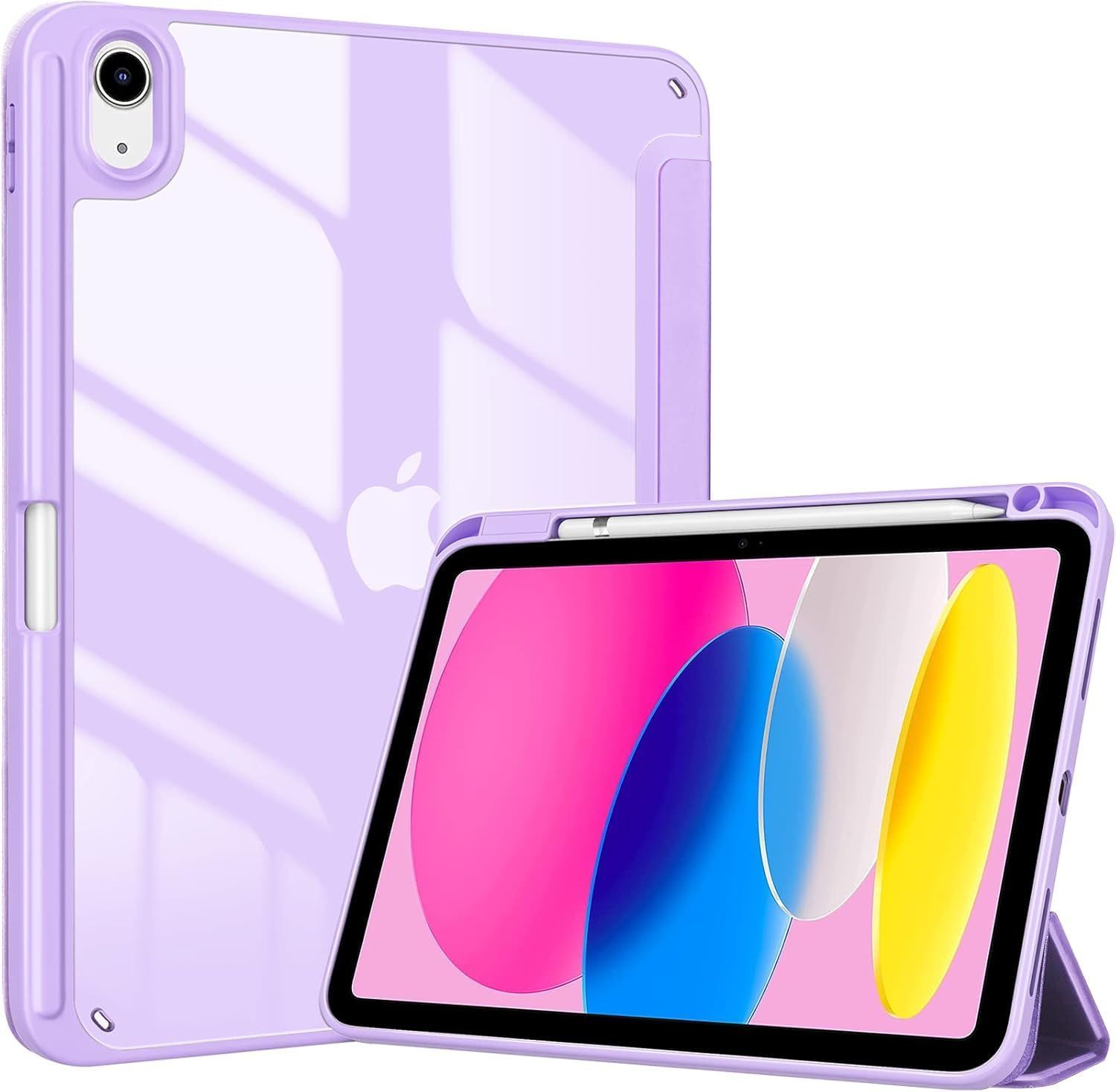 【数量限定】ProCase iPad 11世代/10世代 ケース iPad（A16）11インチ 2025/10.9インチ 2022通用 A2696 A2757 A2777 ペン収納 耐衝撃 三つ折り スタンド スマートカバー（パープル）