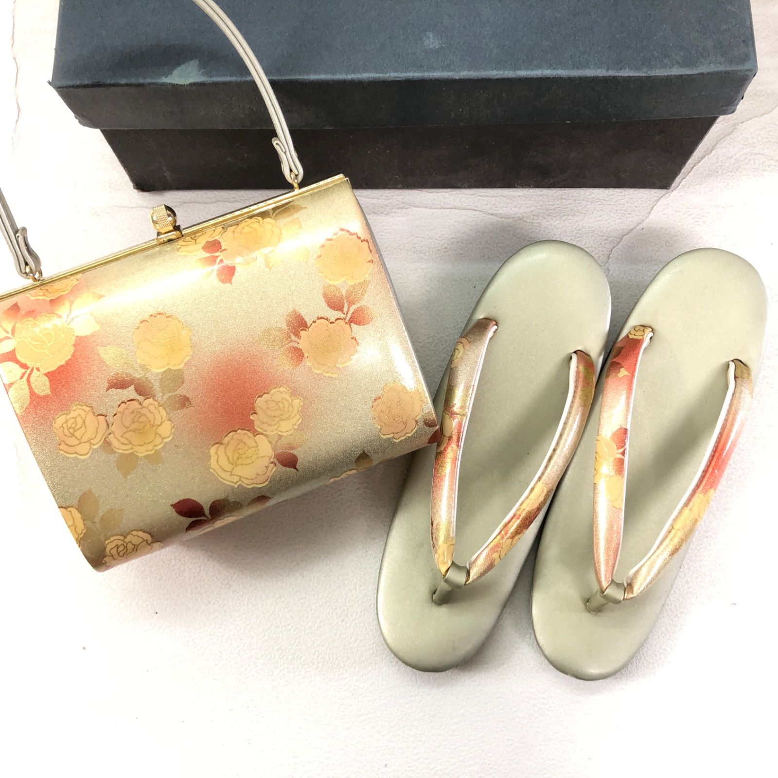 良品・匿名配送OK】草履 バッグ セット ／ Zori Sandals & Handbag Set