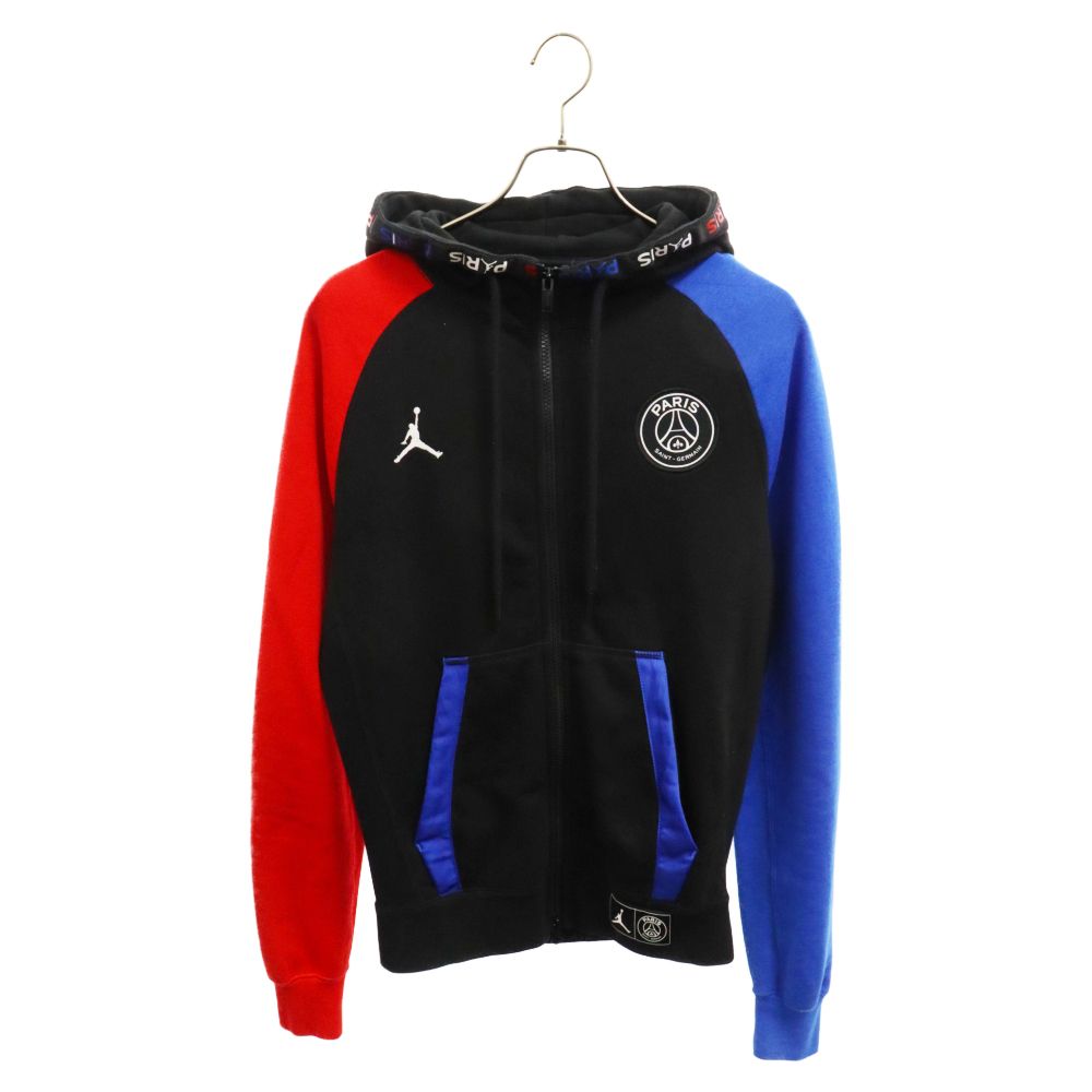 NIKE (ナイキ) ×PSG PARIS SAINT GERMAIN FLEECE FULL ZIP HOODY M ×パリサンジェルマン フリース フルジップ フーディ パーカー レッド/ブルー BQ8347-011