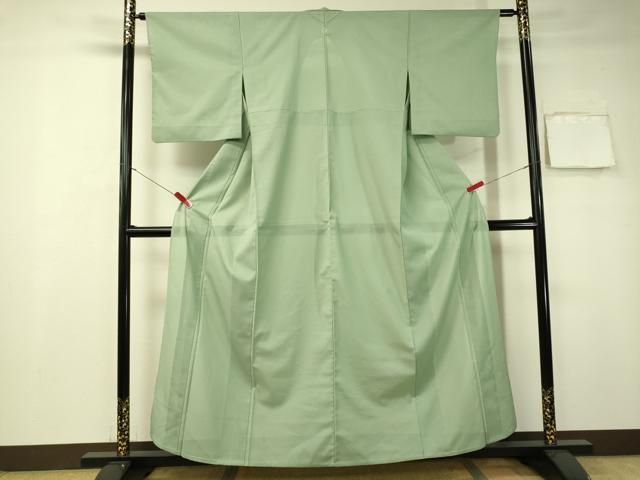 平和屋着物＊夏物 色無地 絽 錆青磁色 洗える着物 CAAS8331vp