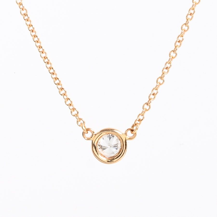 ティファニー バイザヤード ネックレス 美品 TIFFANY&Co. ティファニー バイザヤード 約0.08ct ネックレス 18