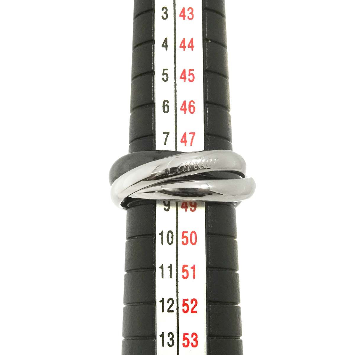 カルティエ Cartier トリニティ MM #48 リング セラミック K18 WG 3連  