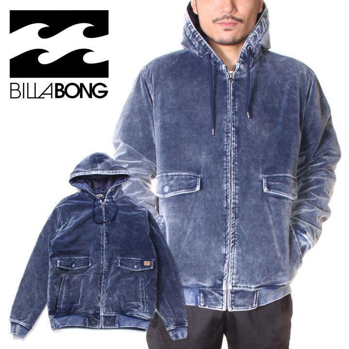 BILLABONG◇メンズ 中綿ジャケット インディゴ ベロア アウター L 