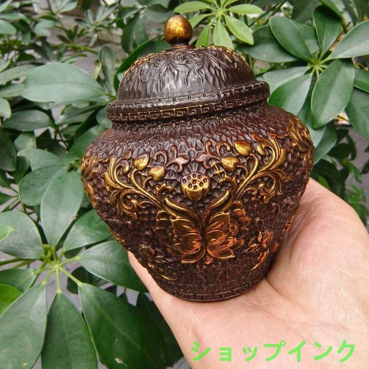 銅  細工  のレリーフお花お  茶の缶  装飾品 現代工芸品美術品 置物 銅 細工 のレリーフお花お 茶の缶 装飾品 現代工芸品美術品 置物