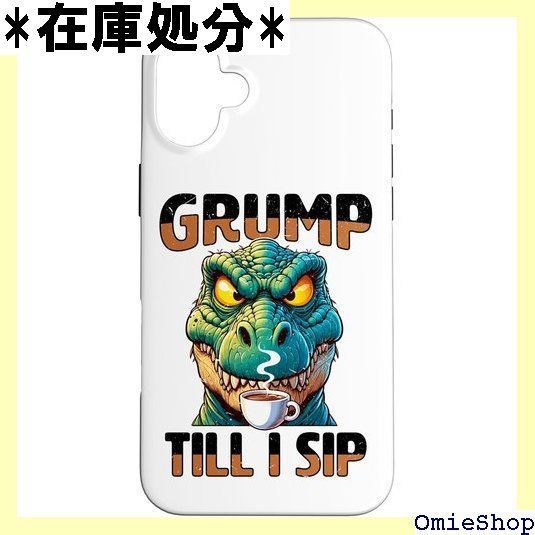 Grumpy Trex 恐竜 コーヒー付き スマホケース iPhone 16 Plus 用 3473