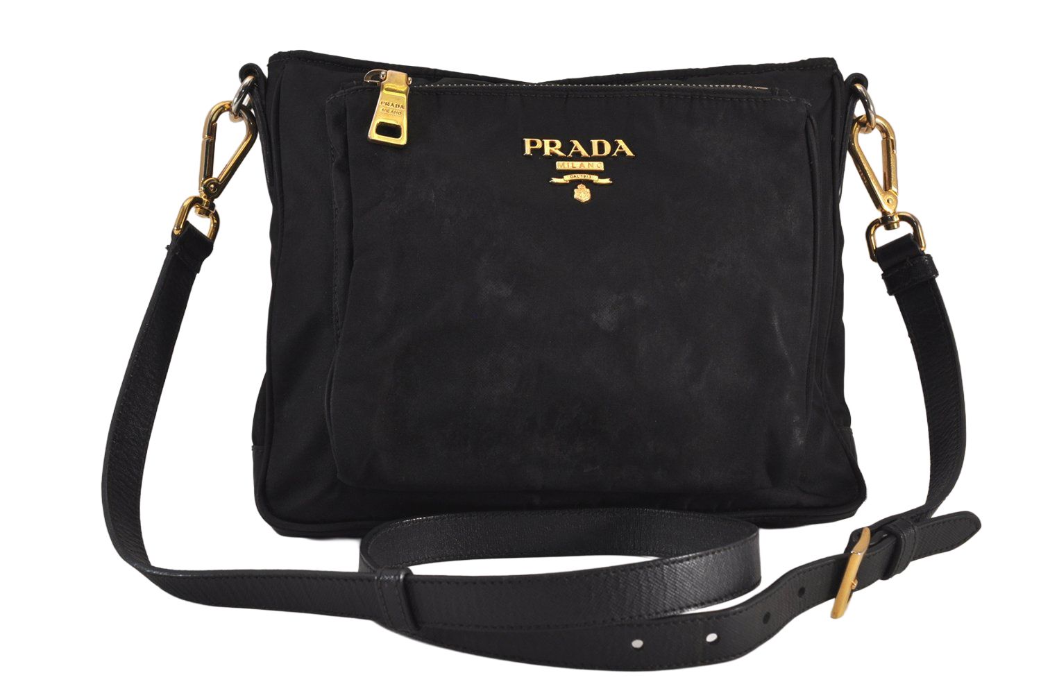 【美品✨】プラダ メッセンジャーバッグ ナイロン サフィアーノレザー 黒 PRADA プラダ ナイロン サフィアーノレザー ショルダークロス