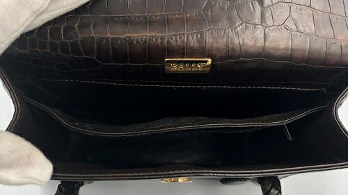 BALLY バリー クロコ型押し レザー ハンドバッグ - メルカリ