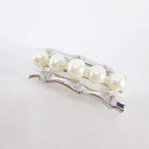 STERLING 帯どめ 帯留め シルバー系 総重量6.7g パール調 服飾小物 和装小物 アクセサリー