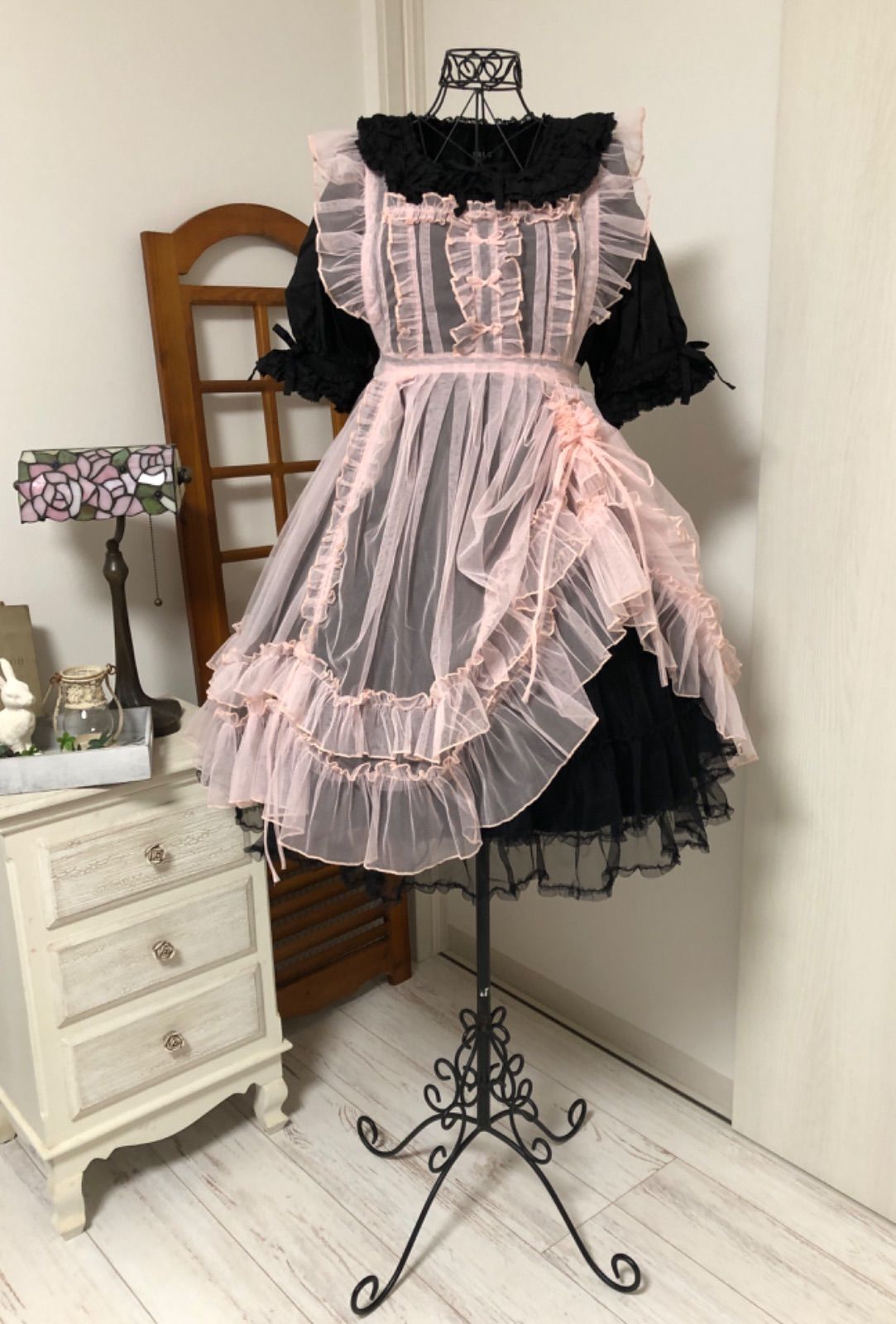 チュールレース 3Wayフリルエプロン