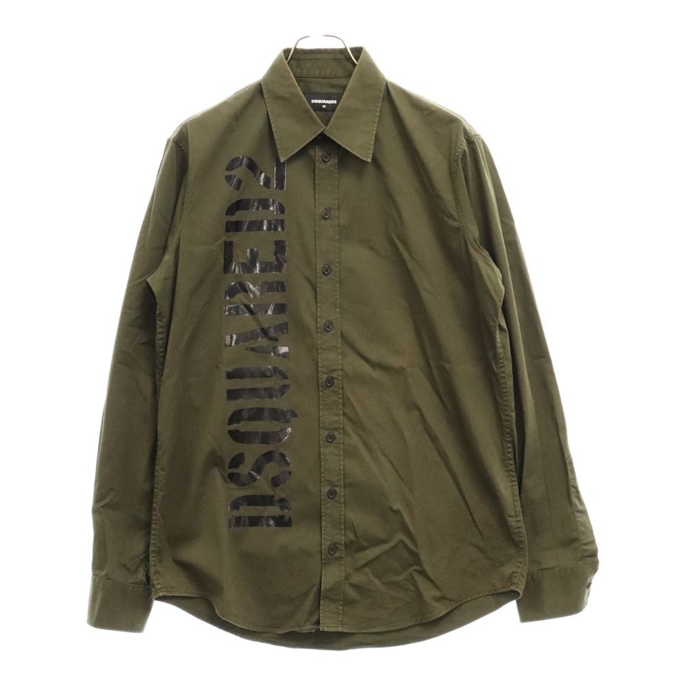 DSQUARED2 (ディースクエアード) フロントロゴ 長袖シャツ グリーン