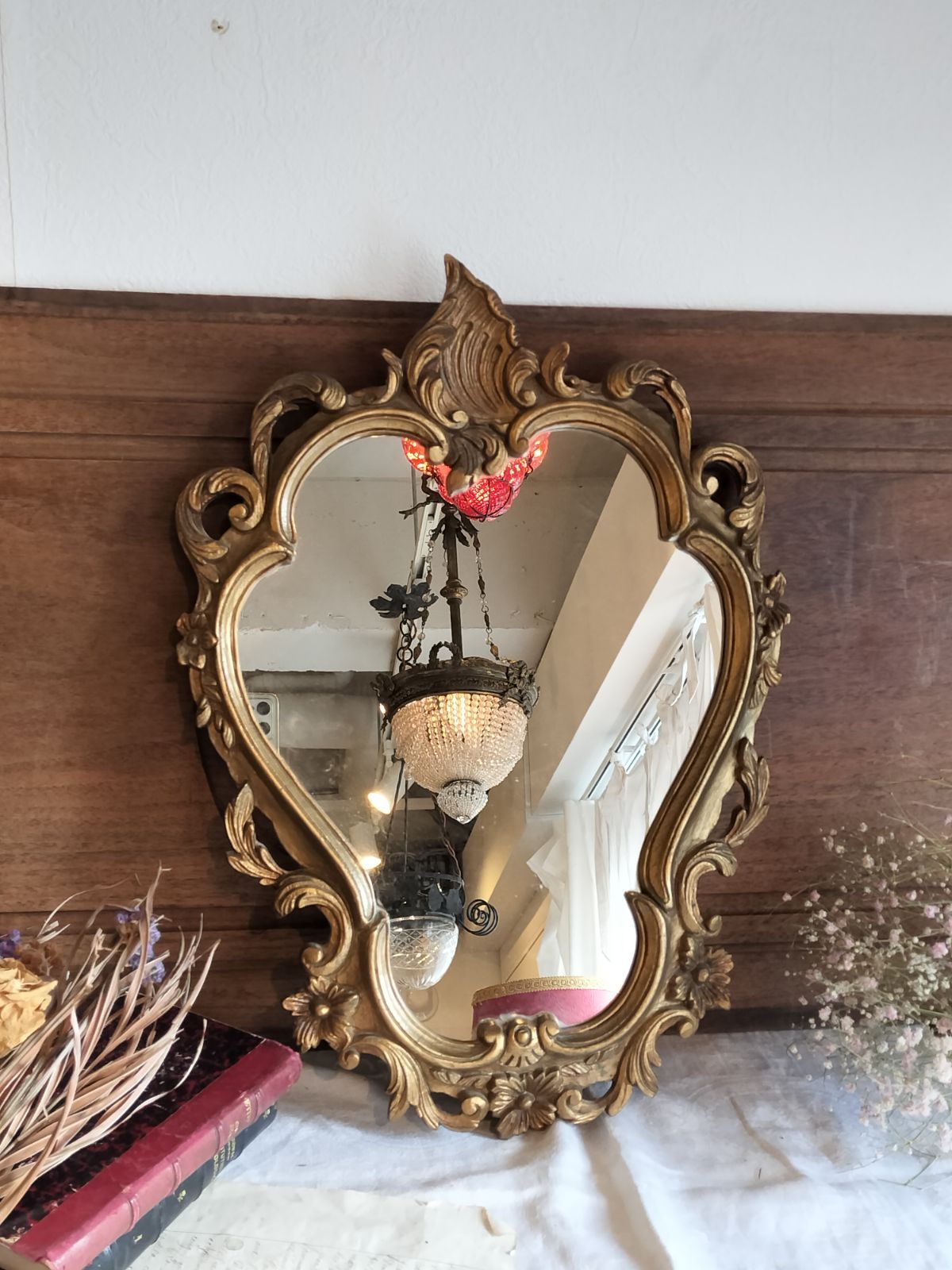 ✮大きめ✮ ステンドグラス 壁掛け 吊り下げ金具付き バラ