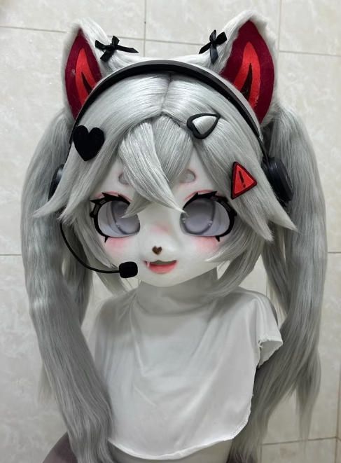 着ぐるみヘッド kigurumi NO.169 猫 灰色 グレー ファースーツ 全頭ヘッド ケモノ マスク ぬいぐるみ コスプレ コスチューム 一点物