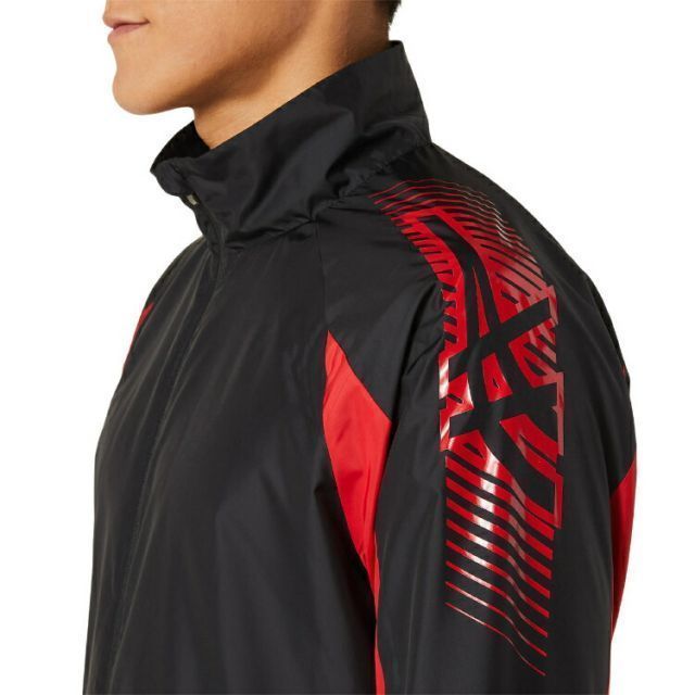 asics アシックス TEAM C WINDREAKER JACKET パフォーマンスブラックxクラシックレッド XL 2031D535 2 | スポーツ メンズ XL レッド 赤 服 衣類 衣料品ウェア ウエア ウインドブレーカー ブレーカージャケ