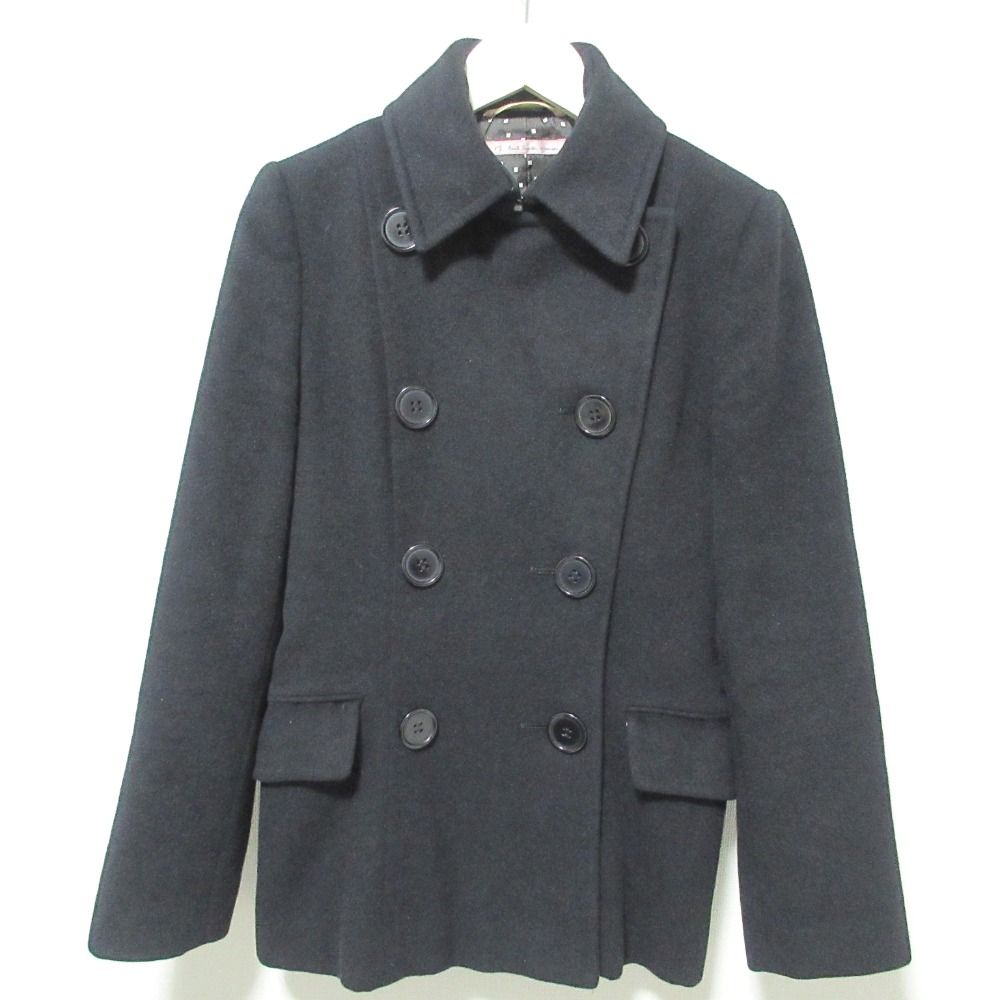 Paul Smith ブラウン ダブルブレストピーコート ポールスミス ウール ダブルブレスト ピーコート ブラック 中古・古着