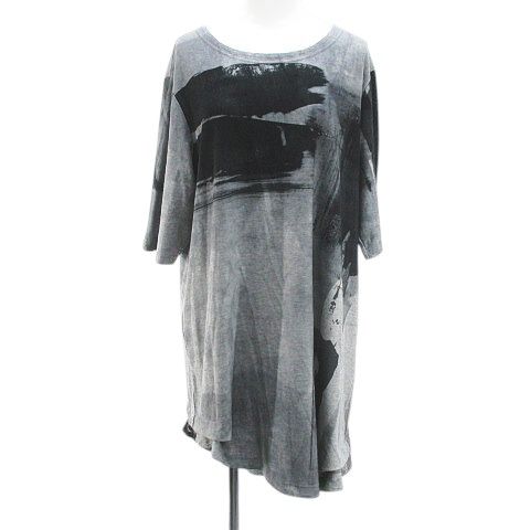 芽風 メフウ 半袖 Tシャツ 膝丈 チュニック 38 グレー系