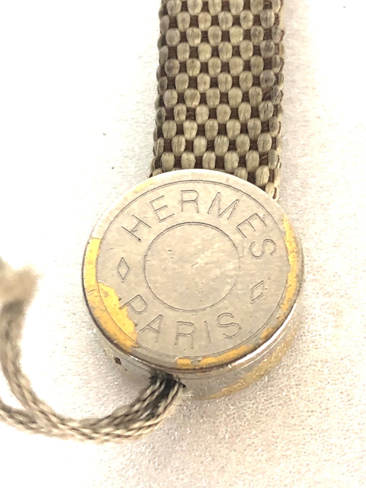 HERMES エルメス セリエ 携帯ストラップ キャンバス グレージュ