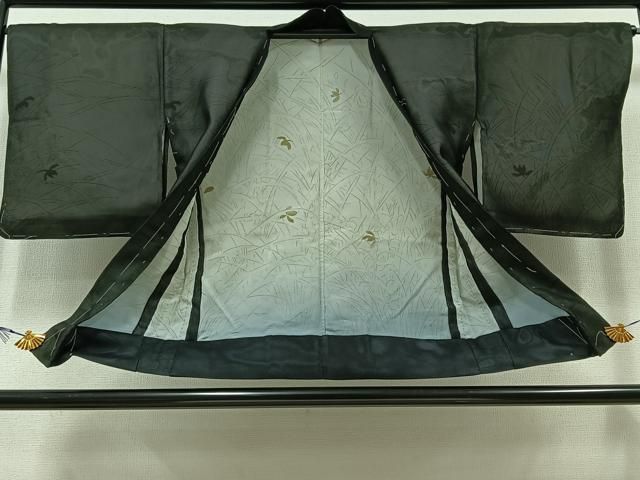 平和屋着物▽羽織 スリーシーズン 春夏秋 塵除け 草花文 正絹 AABA9530jh