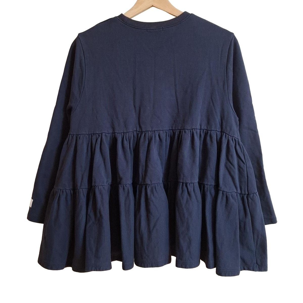 yori ヨリ 長袖カットソー サイズF レディース - YR2211-148AW ネイビー クルーネック|フリル