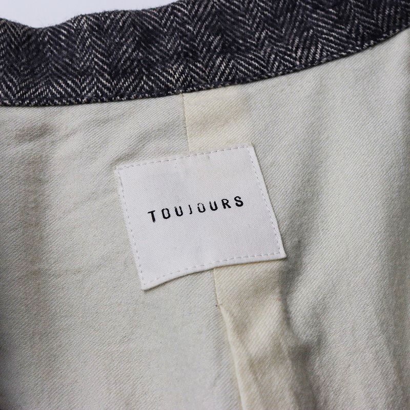 トゥジュー TOUJOURS リネン ヘリンボーン テーラードジャケット